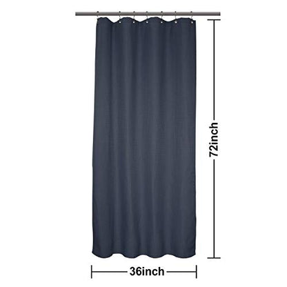 Barossa Design Waffle Weave Stall Shower Curtain Fabric 36 x 72 Inch, Navy | Hotel Luxury Spa, 230 GSM Thick Fabric, Water Repellent, Machine Washable, 36W x 72H for Bathroom Stall - color: Navy Blue, size: 36"W x 72"L (Pack of 1)