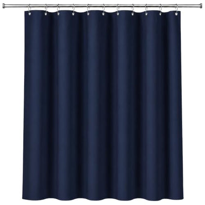 Dependable Industries inc. Essentials Premium 6 Guage PEVA Shower Curtain Liner - PVC Free Magnetized Bottom Odorless with Rustproof Grommets (Navy Blue) - color: Navy Blue