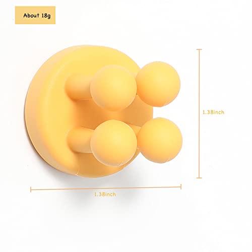 iBetterLife Bathroom Toothbrush Holders Wall Mounted - 4Pcs Silicone Tooth Brush Razor Holder for Shower Mirror Hanging Loofah Towel, Self Adhesive Cute Storage Hook for Kitchen Living Room Office