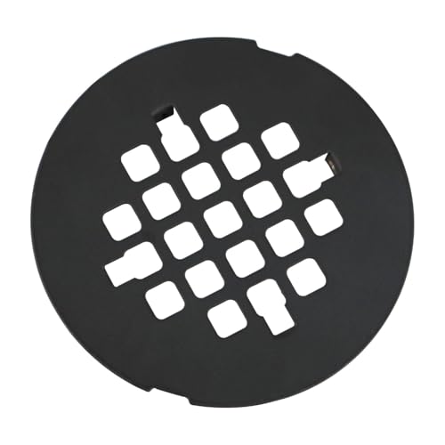 HIDROP Matte Black Snap-in Shower Floor Drain Cover, 4-1/4" OD Round Grid | Stainless Steel Drain Cover,Shower Drain Cover Replacement,Hair Catcher,Easy-to-Install,4.25 inch Round Shower Drain Strainer - color: Black