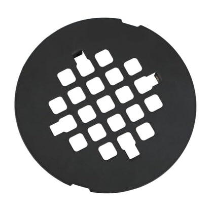 HIDROP Matte Black Snap-in Shower Floor Drain Cover, 4-1/4" OD Round Grid | Stainless Steel Drain Cover,Shower Drain Cover Replacement,Hair Catcher,Easy-to-Install,4.25 inch Round Shower Drain Strainer - color: Black