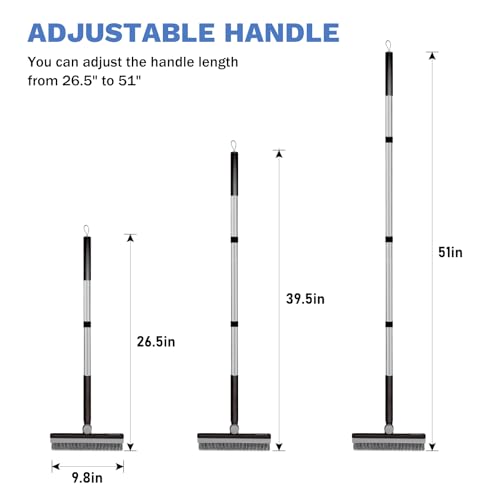 SetSail Grout Cleaner Brush with Long Handle, V-Shaped Floor Brush, Black | Swivel Grout Brush Stiff Bristle Floor Grout Scrubber for Bathroom, Tile Line, Crevice, Kitchen, Wall, Deck, Garage - color: Black Grey