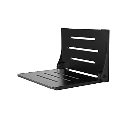 Seachrome SHAF-185155-PBS-S-MB High Back Silhouette Folding Wall Mount Shower Bench Seat with Matte Black Frame - color: Matte Black Seat With Matte Black Frame