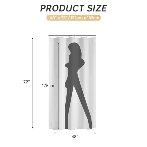 AmazerBath 48x72 Shower Curtain Stall, PEVA White Heavy Duty Shower Curtain with 2 Weighted Stones and 8 Grommet Holes - color: White, size: 48"W x 72"L (Pack of 1)