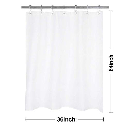 N&Y HOME RV Shower Curtain or Liner Fabric, White, 36 x 64 inches | With Magnets, Machine Washable, Water Repellent, 36x64 White Bahtroom Curtain with Grommets - color: White, size: 36"W x 64"L (Pack of 1)
