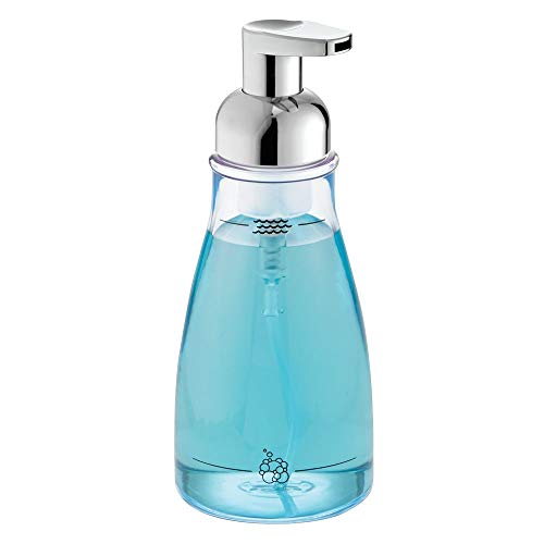 iDesign BPA-Free Plastic Refillable Foaming Soap Dispenser - 3.12" x 3.12" x 7.45", Clear/Chrome - color: Clear/Chrome, style: Pack of 1