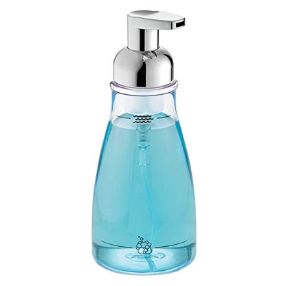 iDesign BPA-Free Plastic Refillable Foaming Soap Dispenser - 3.12" x 3.12" x 7.45", Clear/Chrome - color: Clear/Chrome, style: Pack of 1