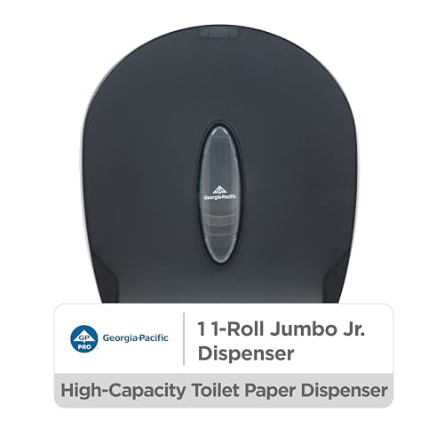 Georgia-Pacific Single-Roll Jumbo Toilet Paper Dispenser by GP PRO (Georgia-Pacific), Translucent Smoke, 59009, 10.610" W x 5.390" D x 11.290" H - style: 1-Roll