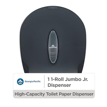 Georgia-Pacific Single-Roll Jumbo Toilet Paper Dispenser by GP PRO (Georgia-Pacific), Translucent Smoke, 59009, 10.610" W x 5.390" D x 11.290" H - style: 1-Roll