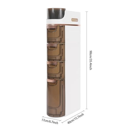 5 Tiers Narrow Bathroom Storage Cabinet with 4 Drawers,Movable Bathroom Floor Storage Cabinet with and Tissue Holder,Slim Cabinet for Small Space,Bathroom, Kitchen, Bedroom - style: 5-Tier-Rotatable Top