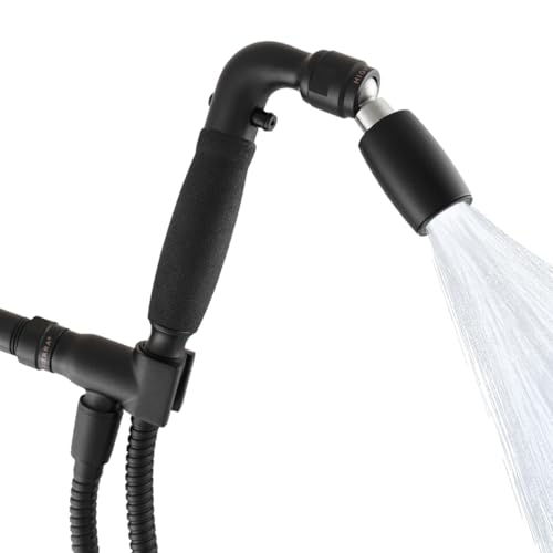 High Sierra® Solid Lead-Free Metal Handheld Shower Head, Trickle Valve, Includes 72” Flexible Stainless Steel Hose With Biofilm Resistant Silicone Inner Tube, Holder. Ultra Low Flow 1.25 GPM. Black - color: Matte Black w/ Nylon Insert, size: 1.25 GPM