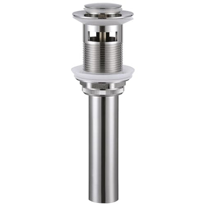 Angle Simple Pop Up Sink Drain Stopper with Overflow, Brushed Nickel | Brass Drain Stopper Assembly, Fits Lavatory & Vanity Sink with 1.61 to 2 Inches Drain Hole - color: Brushed Nickel
