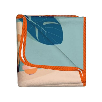 PHAYAH Blue Orange Turtleback Bamboo Patterned Bathroom Absorbent Coral Fleece Towel for Hotel Yoga Gym Shower Spa Bath Towel 27x55in Orange Hemming