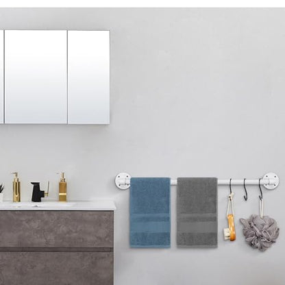 Industrial Pipe Towel Rack Towel Bar, Heavy Duty Wall Mounted Rustic Farmhouse Bath Towel Holder for Bathroom (White, 28 inch) - color: White, size: 28 inch