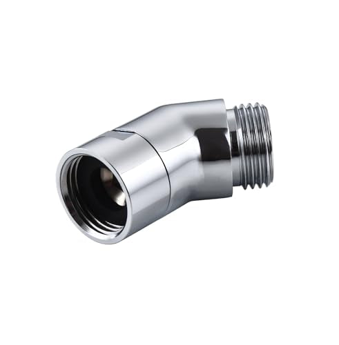 135 degrees Shower Head Elbow Adapter, Shower Arm Elbow Adapter for Wall mounted Shower or Hand Shower, Chrome - style: 135 degrees