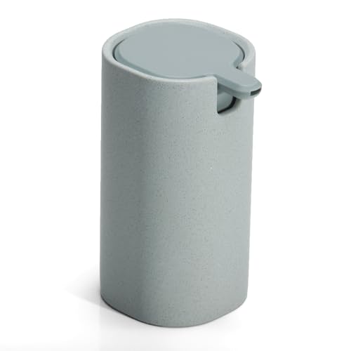 LINE+ARC Modern Easy-to-Press Soap & Lotion Dispenser, Sage | Ergonomic, rust-free liquid pump, cute blue design for marble bathroom sink, kitchen countertop, green - color: Sage