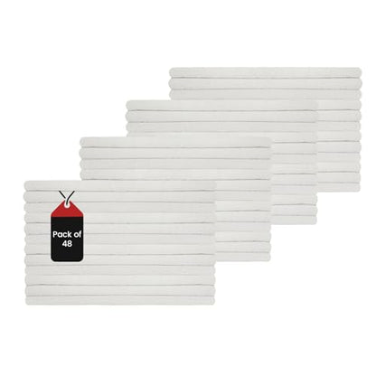 Premium White Wash Cloths - 600 GSM, 12 x 12 Inch, Pack of 48, Ring Spun Cotton Blend - Soft, Durable, Absorbent Washcloths for Face and Body, Machine Washable - size: Pack of 48