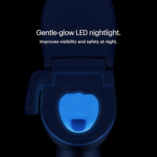 Brondell SE400-RW Swash SE400 Electric Bidet Toilet Seat With Heated Seat, Oscillating Stainless Steel Nozzle, Warm Air Dryer, Night Light, Gentle Close Lid, White Side Arm Control, Round - style: Round