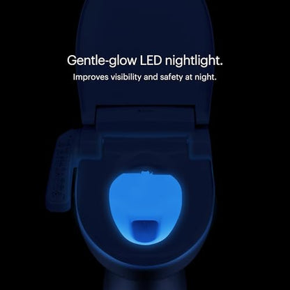 Brondell SE400-RW Swash SE400 Electric Bidet Toilet Seat With Heated Seat, Oscillating Stainless Steel Nozzle, Warm Air Dryer, Night Light, Gentle Close Lid, White Side Arm Control, Round - style: Round