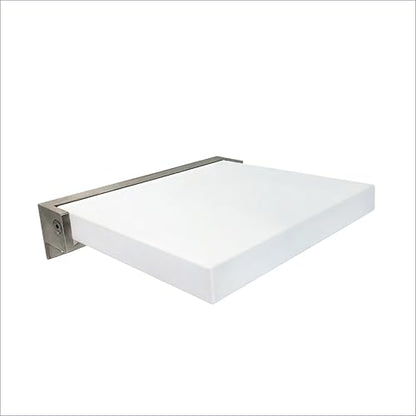 Transolid Preston Flip-Up Fold-Down Wall-Mount ADA Compliant Padded Shower Seat, 14 in. W x 13.75 in. D, White and Brushed Stainless, PPS1414UP-01BS - color: White/Brushed Stainless, size: 14"x14"