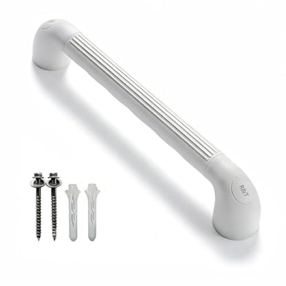 R&T 18" Bathroom Grab Bar for Shower & Bathtub, Anti-Slip Textured PP Grip, Heavy Duty Support Rail Safety Handrail for Seniors, Elderly, Disabled & Injury Recovery