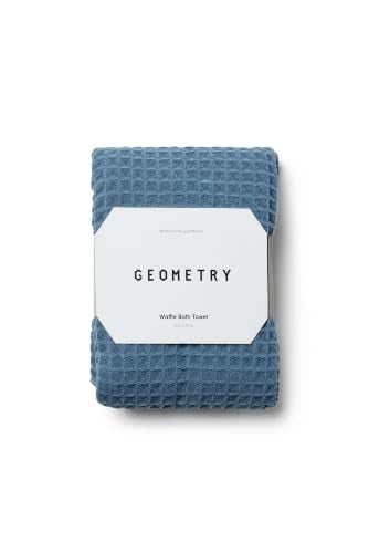 GEOMETRY Midnight Blue Waffle Bath - color: Midnight, size: 31" x 57" (1 Pack)