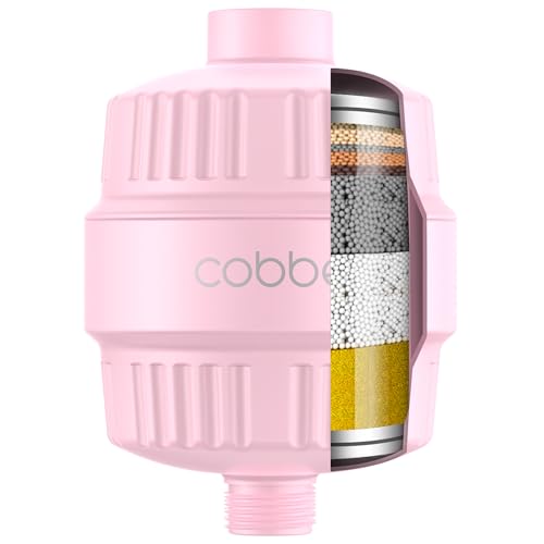 Cobbe HD HEAVY DUTY High Output Shower Filter – 99% REMOVAL Shower Head Filter for Hard Water, Heavy Metals, Chlorine and Harmful Substance, Improve your skin and hair - Pink - color: 1. Pink X 1, style: Shower Filter