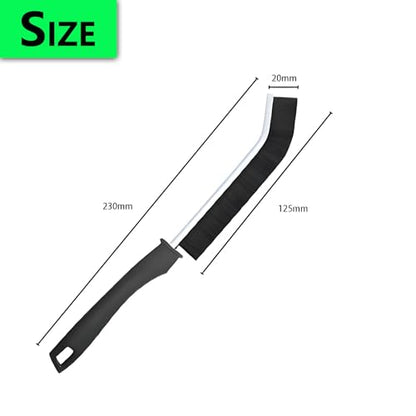 3 Pack Crevice Deep Cleaning Gap Brush | 20mm Long Hard Bristles & 25° Curved Slim Head,Non-Scratch for Tile, Stove, Car Vents & Narrow Gaps, with Hanging Hole
