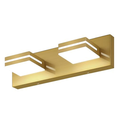 SineRise LED Modern Bathroom Vanity Light Fixtures, Modern Acrylic Bathroom Wall Lighting Fixtures Over Mirror, 2-Light, 15.5-Inch, Brass, 100%-0% White - color: Brass, 100%-0% White, size: 2-Light, 15.5-Inch