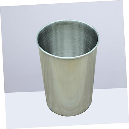 2pcs Stainless Steel Tumbler Versatile Cups for Toothbrush Beverages More Silver Finish Easy to Clean for Bathroom Kitchen Parties - size: 6X6cm