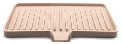 Silicone Soap Dish Tray and Sponge Holder with Drain Chute, Rectangular, Kitchen and Bathroom Sink Organizer (Sand Dollar, 9"x3.5") - color: Sand Dollar, size: (MD) 9"x3.5"