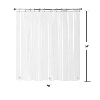 72x84 Extra Long Shower Curtain Liner Clear, Waterproof Heavy Duty | Transparent Plastic PEVA Vinyl Waterproof Inside Tall Shower Liner with 3 Magnets and Rustproof Grommets - color: Clear, size: 72"W x 84"L (Pack of 1)