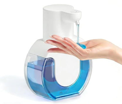Automatic Soap Dispenser Touchless,Liquid Soap Dispenser USB Rechargeable,15oz/420ml Hand Soap Dispenser,4-Level Adjustable,Wall Mounted/Countertop Soap Dispenser for Bathroom Kitchen Dish Soap - color: White 01, style: Liquid