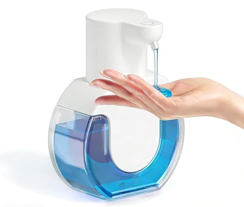Automatic Soap Dispenser Touchless,Liquid Soap Dispenser USB Rechargeable,15oz/420ml Hand Soap Dispenser,4-Level Adjustable,Wall Mounted/Countertop Soap Dispenser for Bathroom Kitchen Dish Soap - color: White 01, style: Liquid