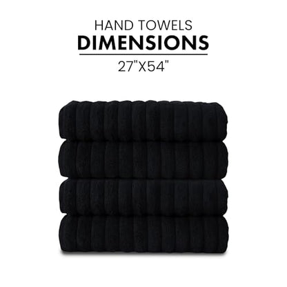 Classic Turkish Towels CTT Premium 4 Pack Bath Towels Set, Made with 100% Turkish Cotton, Spa & Hotel, Quick Drying Towels, Absorbent & Comfy | 27"x54" (Black) - color: Black, size: 4-Piece Bath Towel Set
