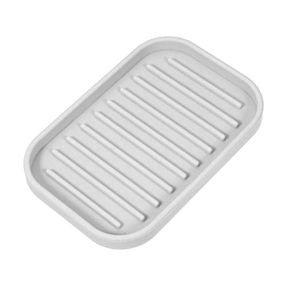 VOCOSTE Silicone Soap Dish, Light Gray, 13.5x9cm | Soap Cleaning Storage, Keep Soap Dry, For Home Bathroom Kitchen - color: Light Gray