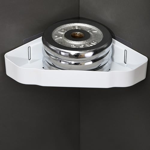 Corner Storage Shelf for Bathroom | Large Capacity Shower Organizer with Strong Wall Mount | No Drill Plastic Shelf for Toilet/Home | Water Block Tarnish Proof