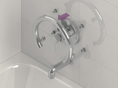 Accent Ring 13" Circular ADA Grab Bar - Polished Chrome, 500 Lbs | Ring-style designer grab bar, decorative and safety-rated, 500 lbs - color: Polished Chrome