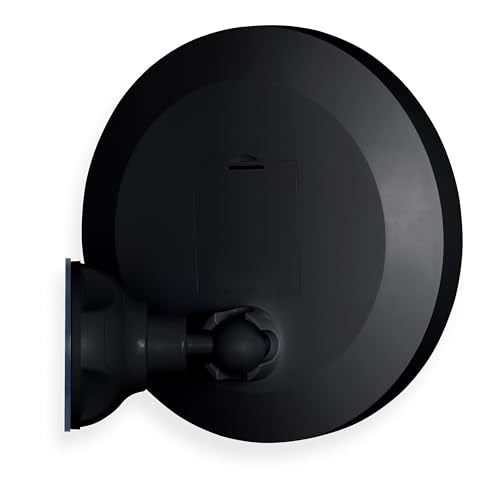 Zadro Zado 8.25-Inch x 6.9-Inch Round LED Lighted Wall Mounted Suction Cup Makeup Mirror with 10X Magnification and Touch Controls (Black) - color: Black