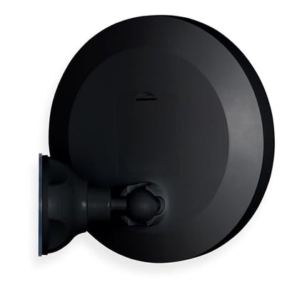 Zadro Zado 8.25-Inch x 6.9-Inch Round LED Lighted Wall Mounted Suction Cup Makeup Mirror with 10X Magnification and Touch Controls (Black) - color: Black