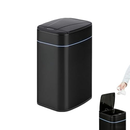 Smart Trash Can, Sensor Opening and Closing (1, Square Black) | Automatic Trash Can for Living Room, Bedroom, Kitchen and Bathroom - color: Square Black