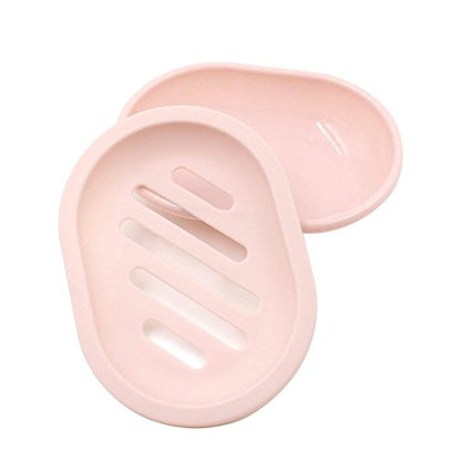 TOPSKY 2-Pack Soap Dish with Drain, Soap Holder, Soap Saver, Easy Cleaning, Dry, Stop Mushy Soap (Pink) - color: Pink