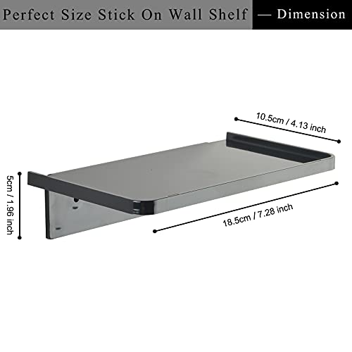 JDYOOMI Acrylic Floating Wall Shelves - Small Stick-on Wall Mounted Phone Shelf Holder Wipes Rack Smart Speaker Shelf for Bathroom,Kitchen,Toilet,Bedroom,Office - Black - color: Black