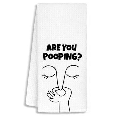Funny Bathroom Hand Towels,are You Pooping Hand Towels | Black and White Minimalistic Bathroom for Washroom Restroom, 16x24 Inch - color: Bathroom-4