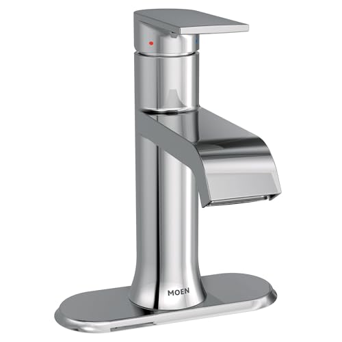Moen Genta LX Chrome One-Handle Modern Bathroom Sink Faucet with Optional Deckplate and Low-Arc Spout for Bath Countertop, 6702 - color: Chrome