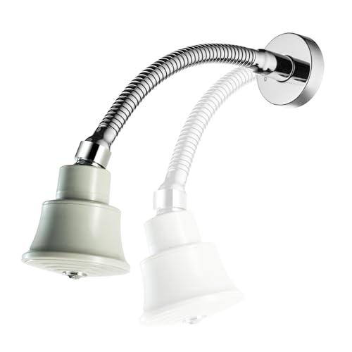 High Pressure Shower Head with Adjustable Shower Arm, Chrome 11.8 Inches Flexible Shower Head for Small Shower Stall High Pressure Shower Head Extension Arm with Flange