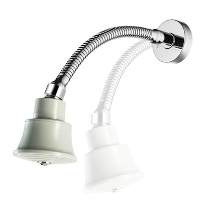 High Pressure Shower Head with Adjustable Shower Arm, Chrome 11.8 Inches Flexible Shower Head for Small Shower Stall High Pressure Shower Head Extension Arm with Flange