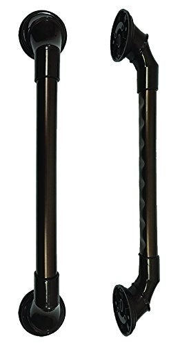 12 in MedGear Wall-Mount Bath Assisting Grab Bar, Bronze & Includes Clip-On Shower Head Holder - color: Bronze