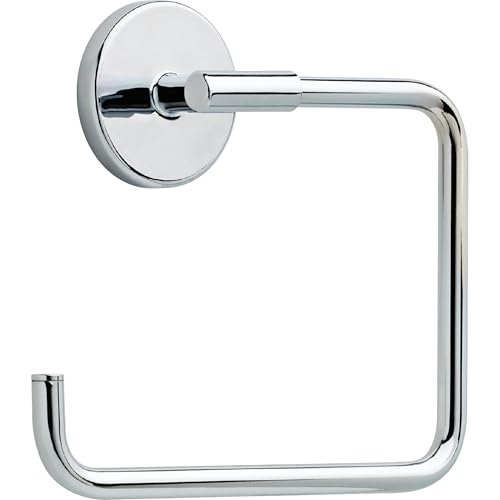 Delta Hand Towel Holder | Square Polished Chrome Ring for Hanging Towels in Kitchen, Bathroom | Trinsic Accessories - color: Polished Chrome, size: 2 x 6.41 x 2 Inches