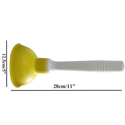 NewFerU Drain Plunger, Small 4-Inch Sink Clog Remover, Mini Hand Unclogger | Rubber Cup Plumber Helper, Force Tiny Compact Tool with 9 inch Short Handle for Kitchen Bathroom, Toilet, Shower, Bath Tub - color: Yellow